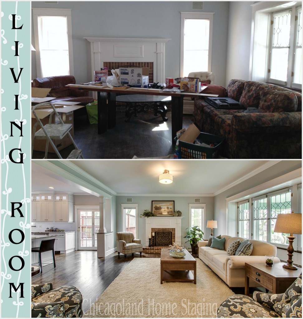 Before and After Photos of home staging in chicago